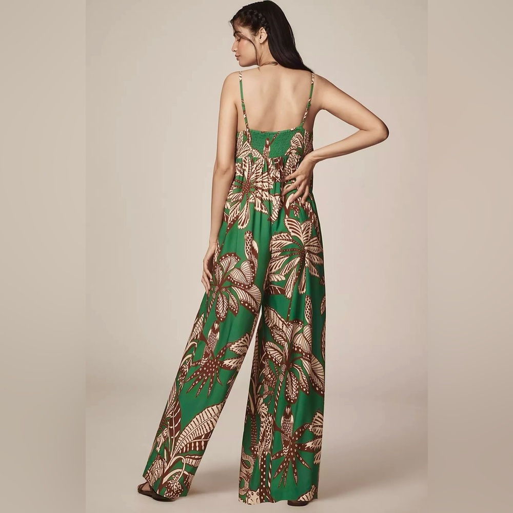 FARM Rio x Anthropologie Waistless Amazonia Printed Jumpsuit Size Small NWT - Picture 2 of 13